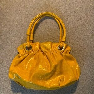 Yellow Structured Hobo Purse